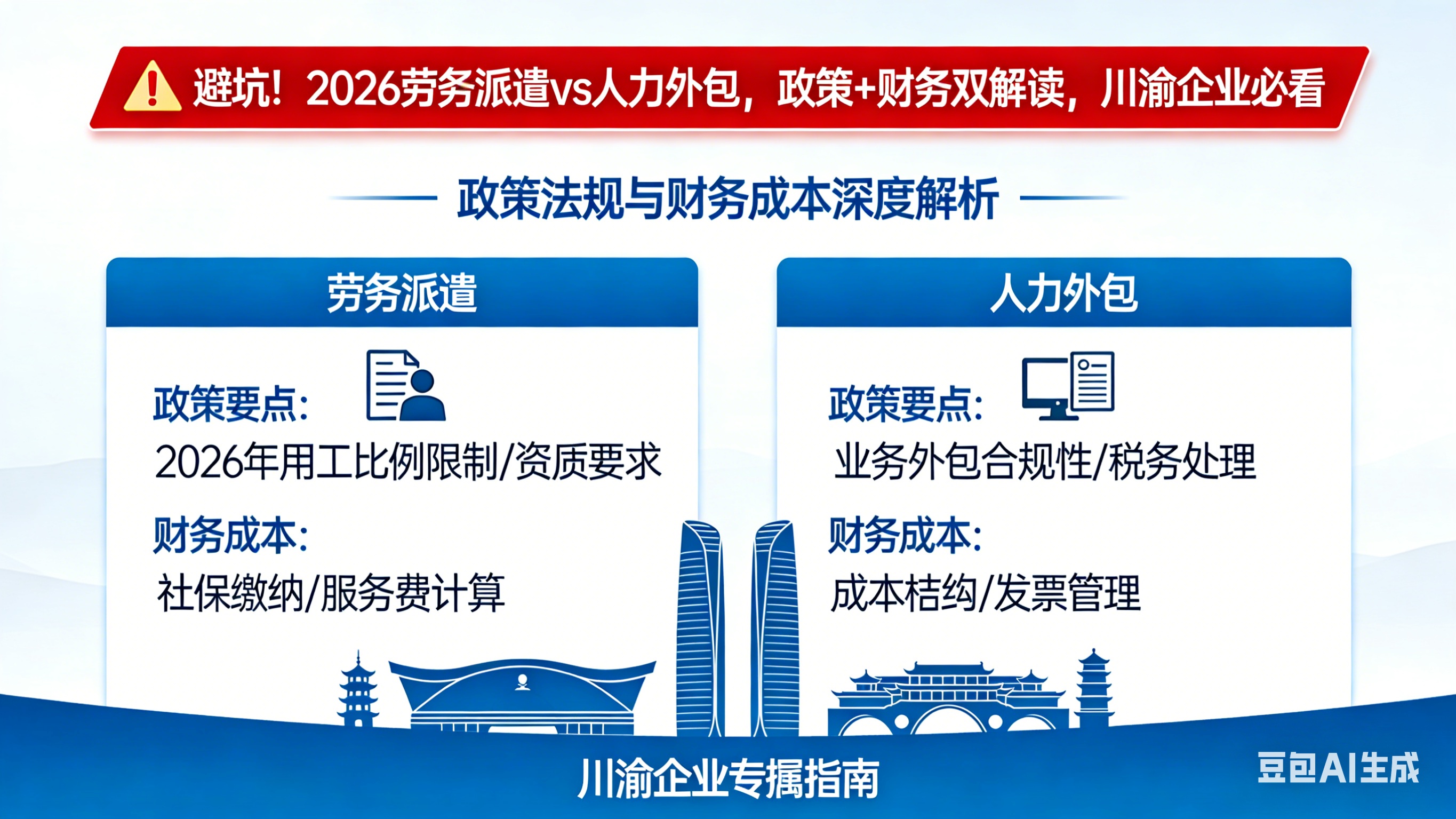 避坑！2026勞務派遣vs人力外包，政策+財務雙解讀，川渝企業必看